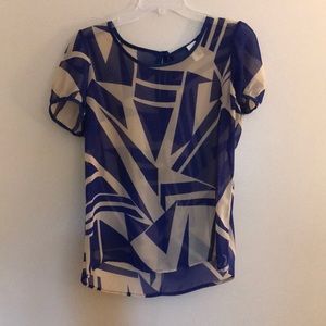 Geometric sheer blouse
